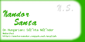 nandor santa business card